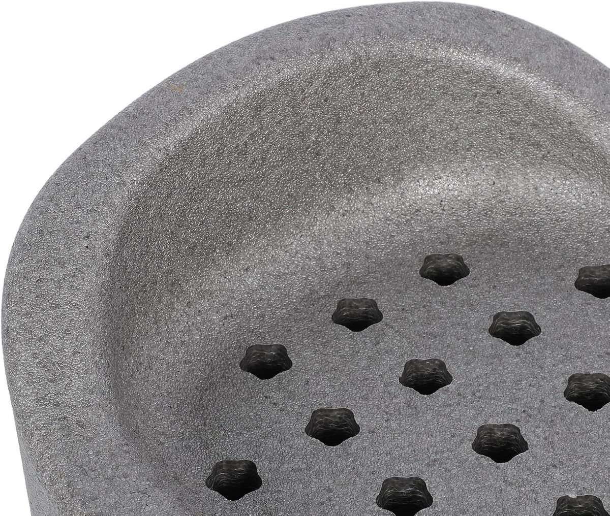 Molded Foam Bath Stool – Wide Curved-Back Shower Seat, in Gray or Cream