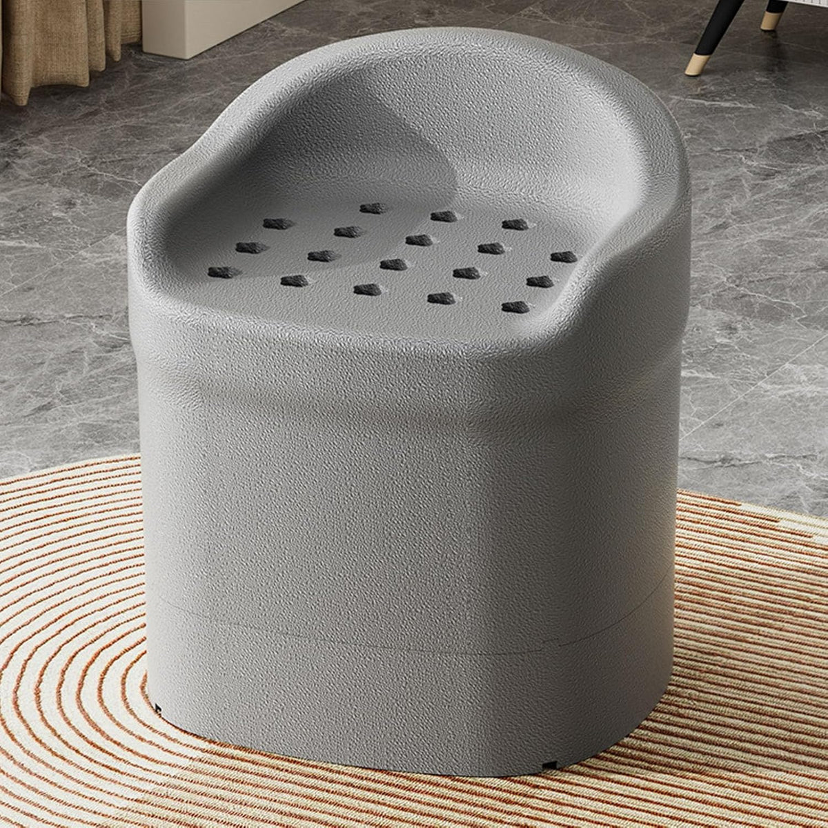 Molded Foam Bath Stool – Wide Curved-Back Shower Seat, in Gray or Cream
