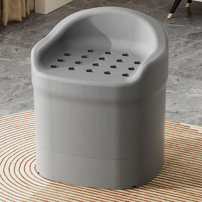 Molded Foam Bath Stool – Wide Curved-Back Shower Seat, in Gray or Cream