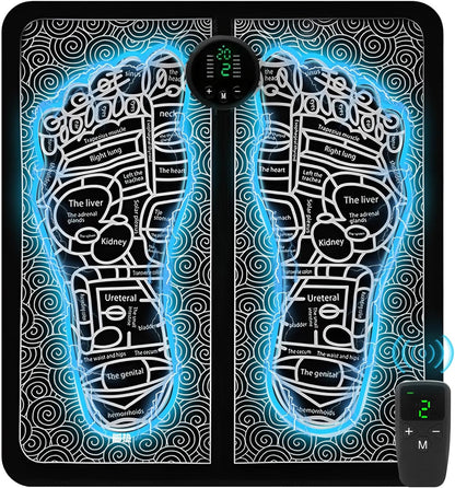 EMS Foot Massager with Remote Control – 12 Modes, 19 Intensity Levels for Muscle Relaxation, Improved Circulation, and All-Day Comfort at Home