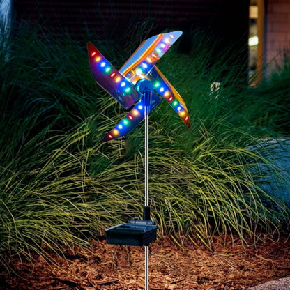 Solar Power Windmill Garden Light – Rotating Waterproof 32-LED Outdoor Landscape Spotlight for Yard, Pathway & Nighttime Decorative Illumination
