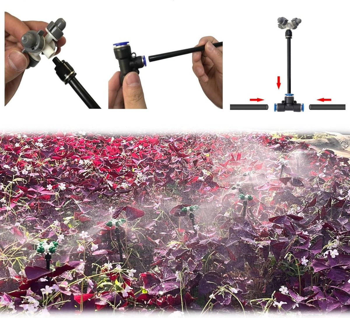DIY Greenhouse Misting System - Outdoor Cooling Spray Kit with Brass Nozzles for Garden, Humidification & Disinfection