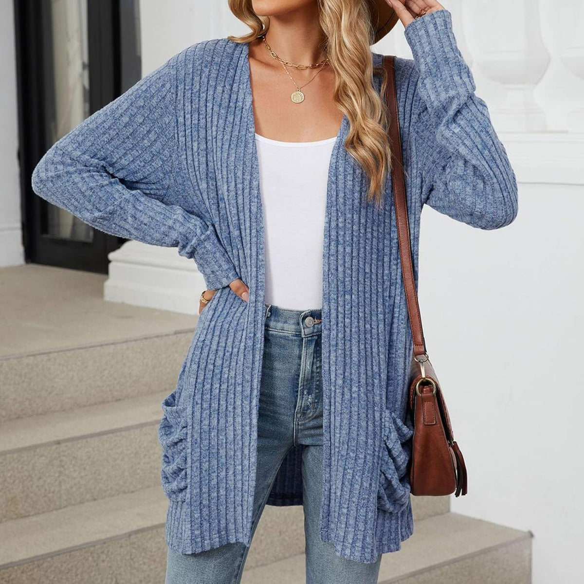 Solid Color Boho-Inspired Crochet Cardigan – Lightweight 3/4 Sleeve Kimono Style for Casual Chic Layering and Comfort