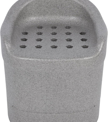 Molded Foam Bath Stool – Wide Curved-Back Shower Seat, in Gray or Cream