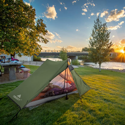 Airy Mesh Camping Tent – Lightweight Mosquito-Proof Inner Tent with Pole-Free Design, Single-Person Shelter for Hiking, Backpacking, and Outdoor Travel Comfort