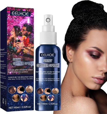Flash Glitter Spray – 60 ml Starry Sky Body & Face Spray for Nightclub or Party Use, Safe Cosmetic Flash Glitter for Dates
