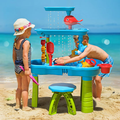 Children’s Sand & Water Play Table – Outdoor Beach Toy Set for Kids Ages 3–5, Creative DIY Fun for Boys & Girls