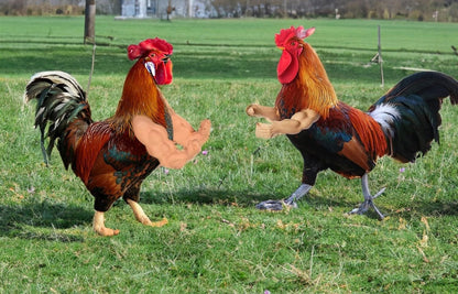 Funny Fighting Chicken Arms Toy – Artificial Muscle Arms Costume Accessory for Pigeon Hen Novelty Farmyard Entertainment Prop.