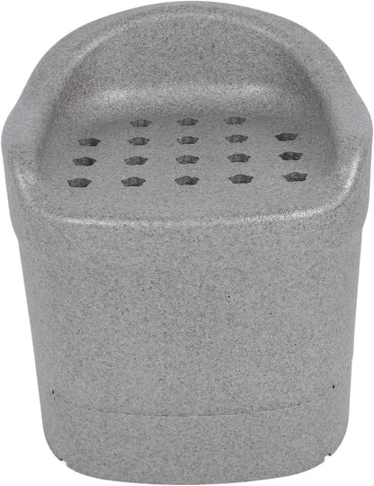 Molded Foam Bath Stool – Wide Curved-Back Shower Seat, in Gray or Cream