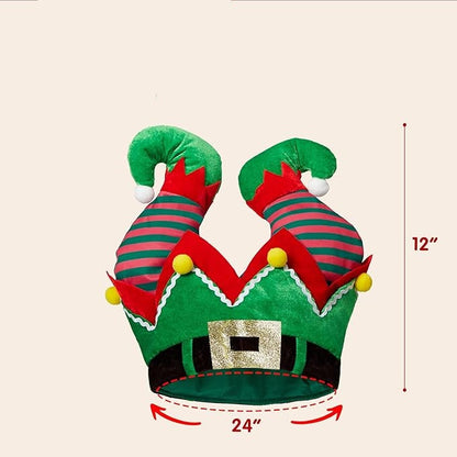 Vibrant Red Christmas Elf Pants Beanie – Funny Holiday Party Hat for Festive Celebrations, Costume Dress-Up, Santa-Themed Events, and Xmas Photo Props