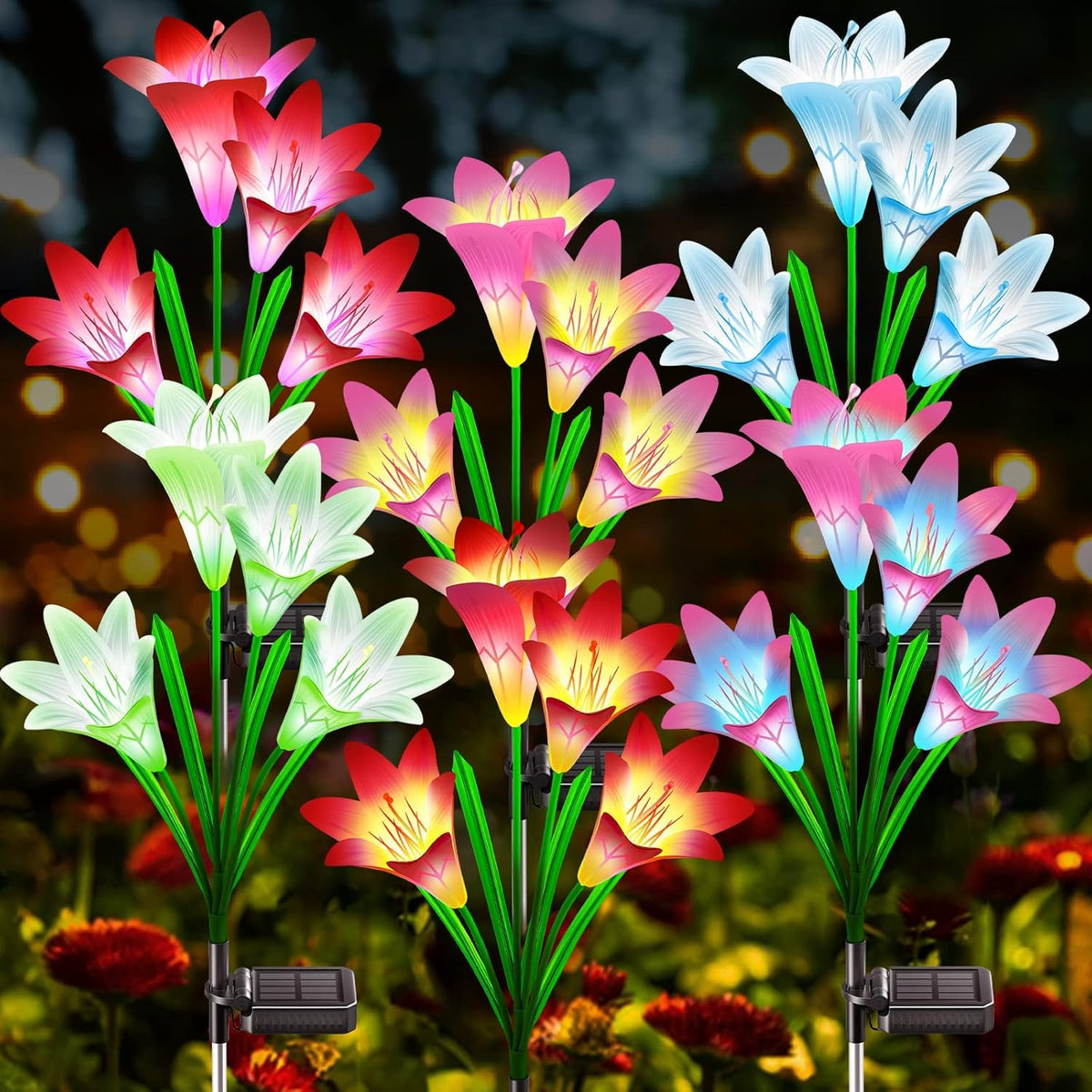 Waterproof Solar Orchid Flower Garden Lights – LED Decorative Landscape Lamps for Yard