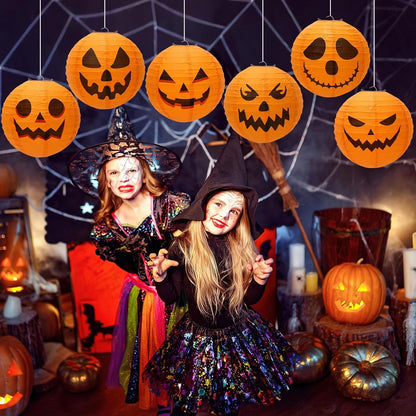 Halloween Pumpkin Paper Lanterns – Jack O’ Lantern Hanging Decor for Indoor and Outdoor Halloween Party Decorations