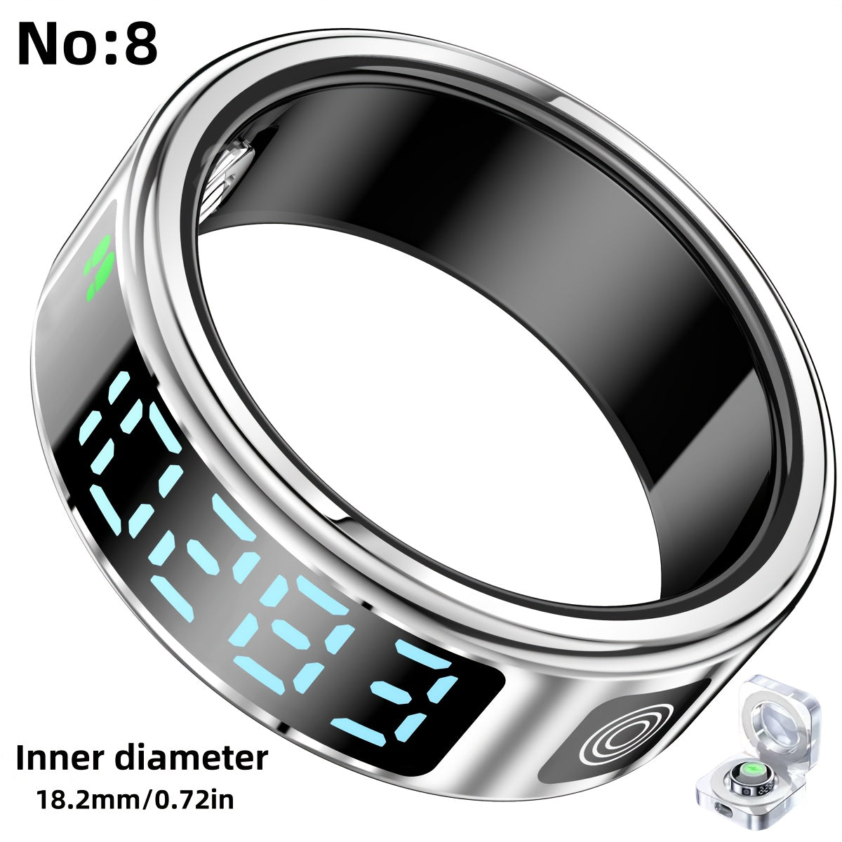 Smart Fitness Ring with Digital Display – Tracks Steps, Sleep & Swimming with Waterproof Unisex Minimal Design