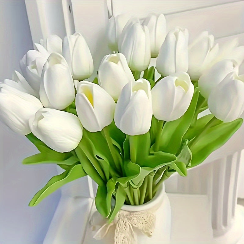 Artificial Tulip Set – 15-Piece Realistic Faux Flowers for Weddings, Home Décor, Parties, and Table Arrangements, Long-Lasting Beauty