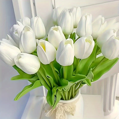 Artificial Tulip Set – 15-Piece Realistic Faux Flowers for Weddings, Home Décor, Parties, and Table Arrangements, Long-Lasting Beauty