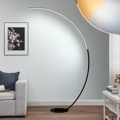 Modern Black Arched Floor Lamp – 65” Dimmable Color Changing LED Standing Light for Living Room, Bedroom, or Stylish Office Décor