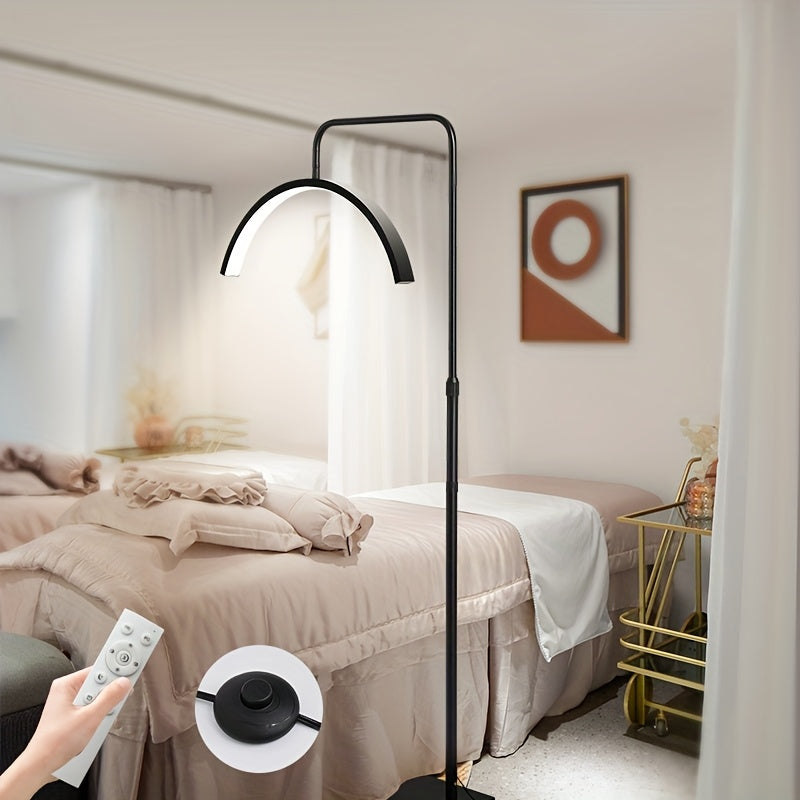LED Half Moon Floor Lamp – Professional Beauty Light for Eyelash Extensions, Makeup, and Salon Use with Adjustable Brightness
