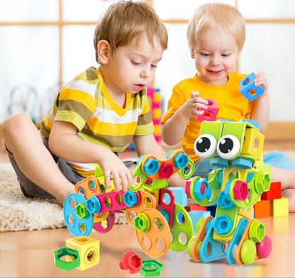 Educational STEM Building Blocks Set – 195pcs Creative Construction Toys for Kids 3+ with Storage Box for Learning Play