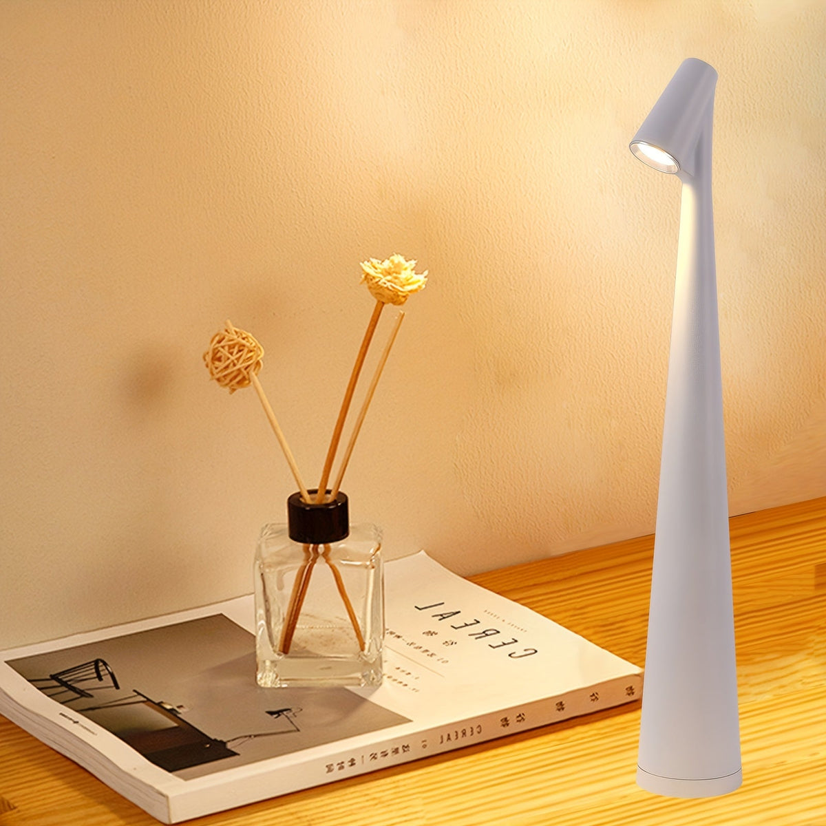 Minimalist Pagoda Table Lamp – Creative Bedside Touch Night Light with Art-Inspired Luxury Design for Bedroom and Living Room Decor
