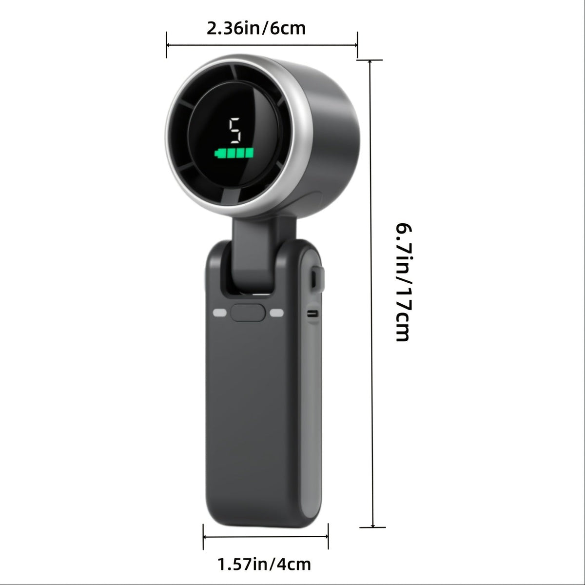 Portable Foldable Handheld Fan - USB Rechargeable, Ultra-Quiet 5-Speed Adjustable, 3600mAh Battery (10H Runtime) for Office Desk, Bedroom, Dorm, Outdoor Travel