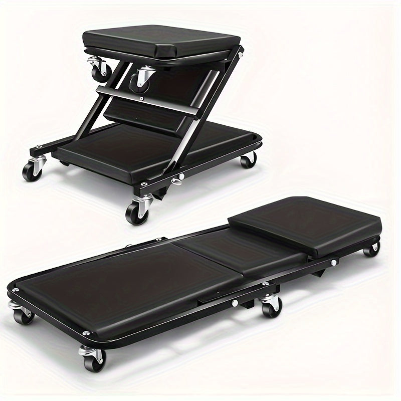 Rolling Creeper Seat & Garage Bed – 2-in-1 Ultimate Comfort & Flexibility for Car Repairs, Workshops, and DIY Mechanics