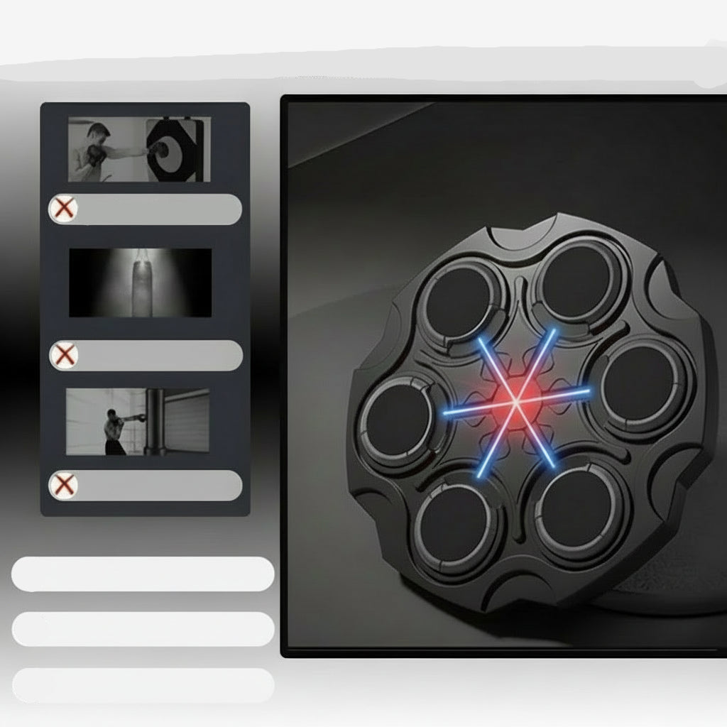 Interactive Musical Boxing Trainer – Wall-Mounted Electronic Boxing Machine with Gloves, Training Modes & Speed Programs