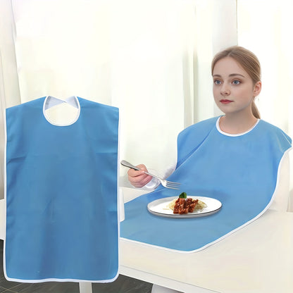Adjustable Adult Bib – Machine Washable Red and Gray Fleece Bib for Elderly, Nursing, and Comfortable Everyday Protection
