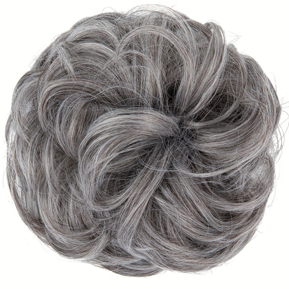 Messy Curly Hair Bun Extension – Voluminous Synthetic Elastic Chignon Scrunchie for Effortless Updo, Instant Volume & Natural-Looking Glam Hairpiece for Women