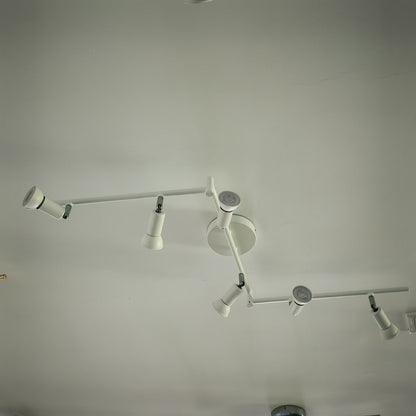 Track Rotating Black Ceiling Spotlights Lighting Kit – 6-Lights with Flexible Heads for Customizable Room Illumination