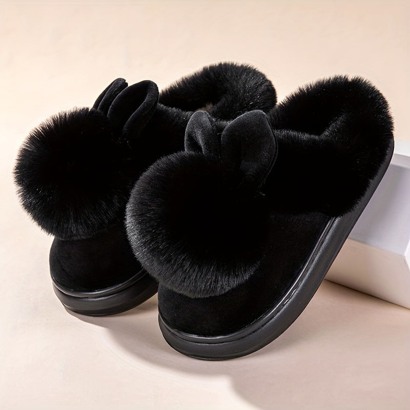 Warm Fur Rabbit Women’s Slippers – Furry, Ultra-Soft, Warm, Non-Slip Indoor Outdoor Slippers for Women in Total Comfort
