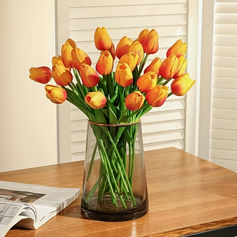 Artificial Tulip Set – 15-Piece Realistic Faux Flowers for Weddings, Home Décor, Parties, and Table Arrangements, Long-Lasting Beauty