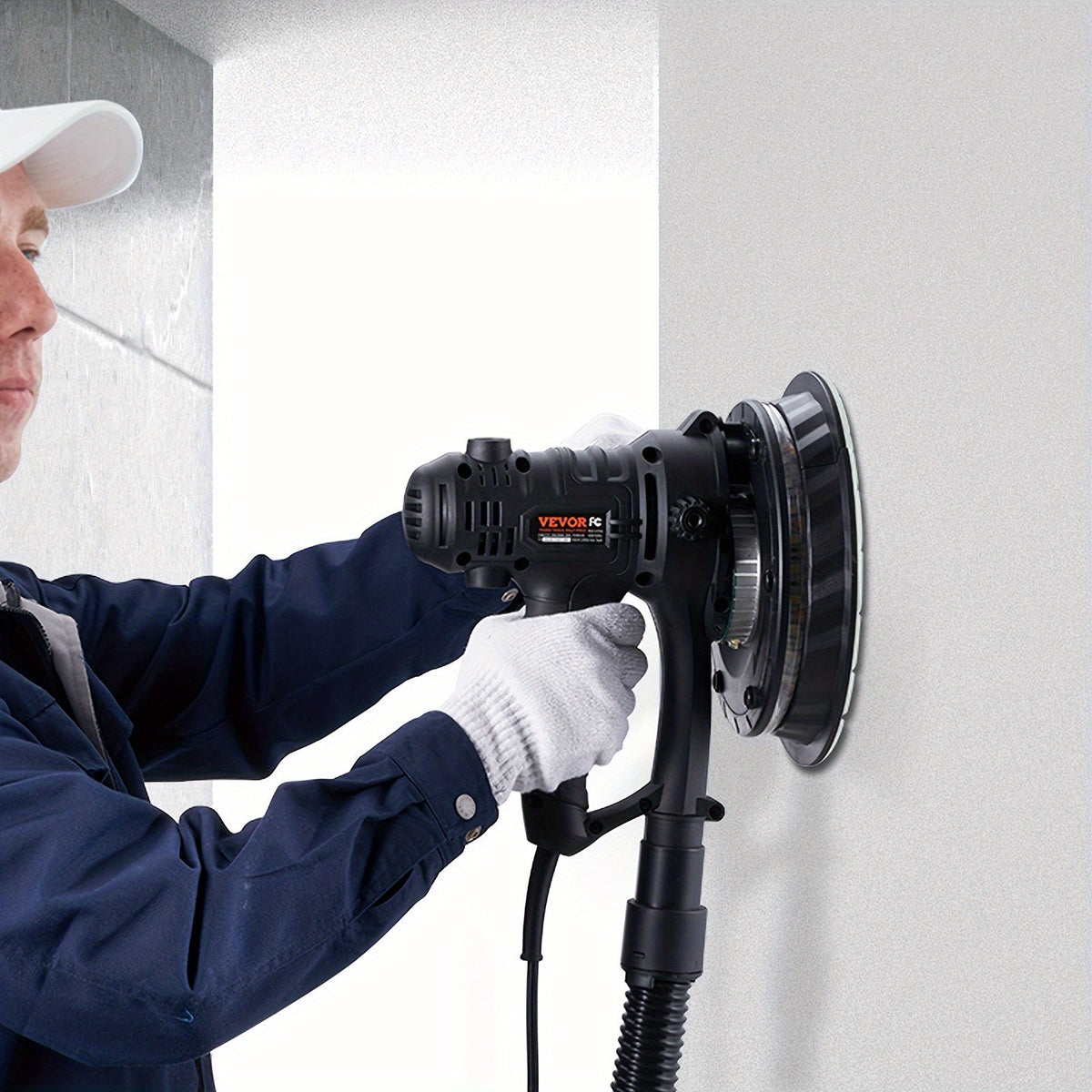 Adjustable Speed Power Wall Smoother – 800W  Tool with Vacuum Dust Collector, LED Lighting & Sanding Pads for Drywall Finishing
