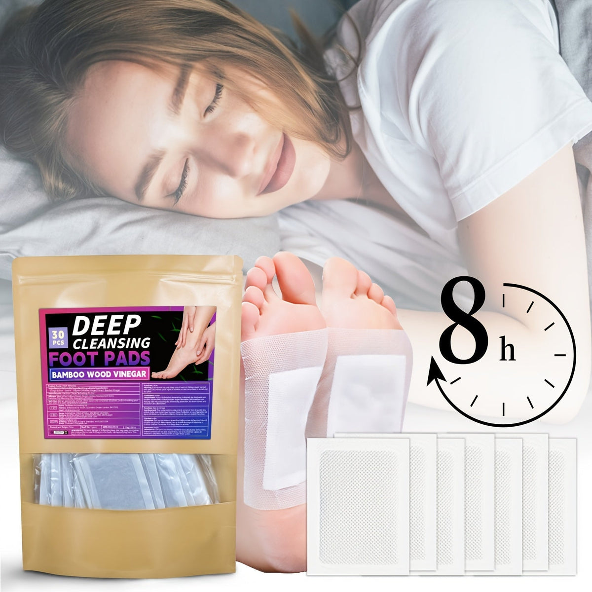 Natural Foot Cleansing Detox Pads – Easy Overnight Detox and Soothing Foot Therapy to Cleanse, Relax, and Restore Body Balance Naturally