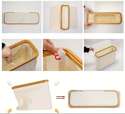 Bamboo Toilet Paper Storage Basket with Lid – Large Capacity Bathroom Organizer Holding Up to 9 Rolls