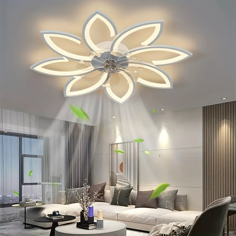 Modern LED Ceiling Fan Light – Quiet Motor, Remote Control, Adjustable Brightness & Stylish Black Iron Design