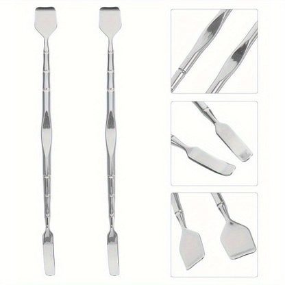 Stainless Steel Blackhead Scraper with Leather Case – Multi-Purpose Pore Extractor Tool for Safe Blackhead Removal, Facial Massage & Skincare Treatment