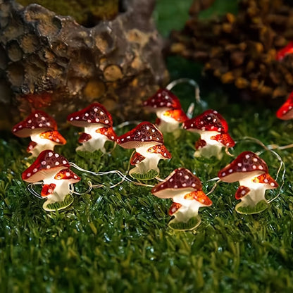 Mushroom Copper Wire String Lights – Enchanting LED Decorative Holiday Lights for Easter, Christmas, and Cozy Seasonal Home Ambience
