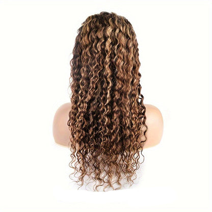 Deep Wave Honey Blonde Lace Front Wig –  13x4 Human Hair Wig with 180% Density for Glamorous Party Looks and Natural Styling Freedom
