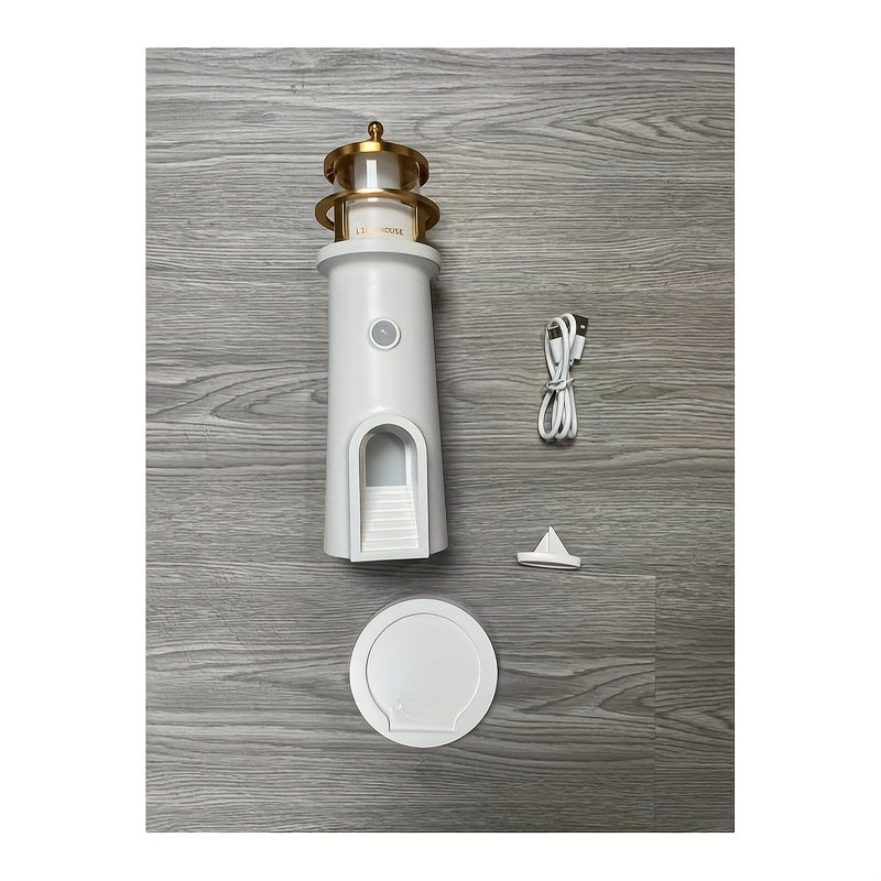 Lighthouse Night Light – Projection Moon Lamp with Human Motion Sensor, Adjustable Brightness, and Decorative Design for Home and Bedroom