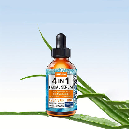 Ultra Hydrating 4-in-1 Facial Serum – Intense Moisturizer with Vitamin C, Hyaluronic Acid, Niacinamide & Vitamin E for Radiant Skin