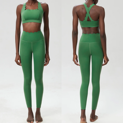 Women’s Solid Color Gym Yoga Set – Breathable Two-Piece Yoga Suit with Stretch Slim Fit Design for Ultimate Comfort and Flexibility