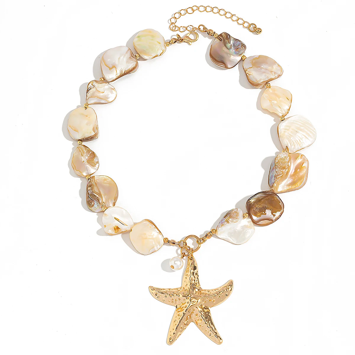 Big Starfish Pendant Gold Necklace – Beach-Inspired Vintage Choker for Bold Summer Looks & Ocean Lovers