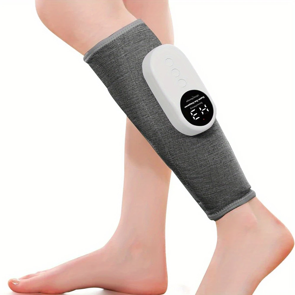 Rechargeable Electric Leg & Foot Massager – Calf Compression Wrap with Heat, Mesh & Linen Comfort, Ideal Holiday Gift