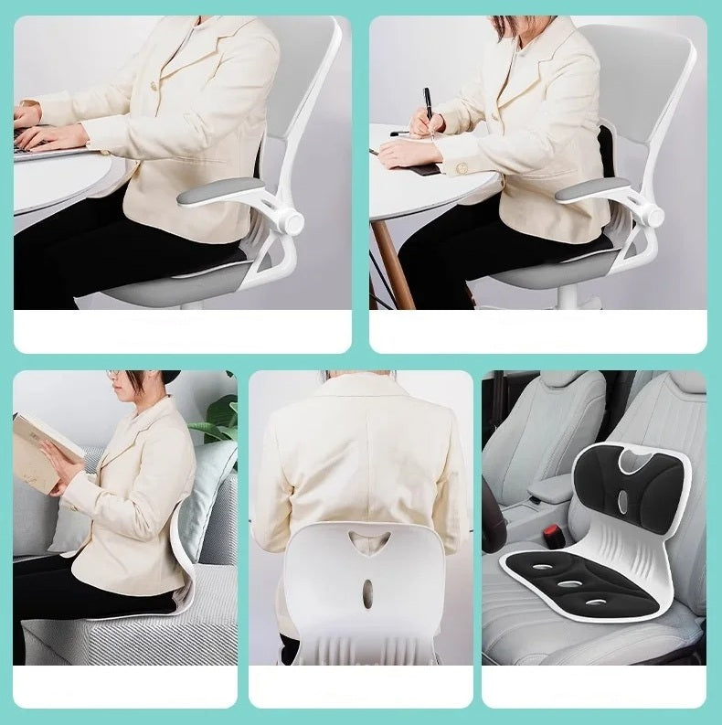 Ergonomic Waist Pad with Memory Foam – Breathable Lumbar Support for Long Sitting, Posture Correction for Office, Home & Travel Use