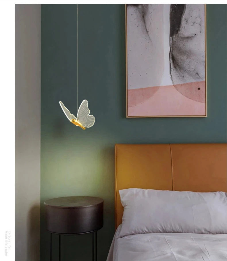 Nordic Butterfly LED Pendant Hanging Lamp – Elegant Hanging Light for Bedroom & Staircase