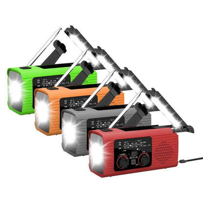 Portable Camping Solar Radio – Multi-Function Hand Crank Emergency Radio with Flashlight, NOAA Alerts, AM/FM, and 3-Way Charging for Survival
