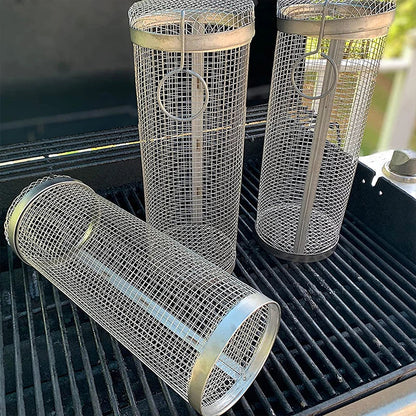 Stainless Steel BBQ Grill Basket – Leakproof, Easy-Clean Must-Have for Camping, Picnics & Outdoor Grilling Fun