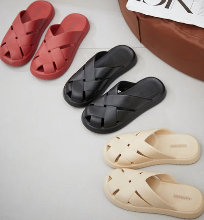 Unisex Closed-Toe EVA Slippers – Soft Anti-Slip Summer Sandals for Men & Women, Outdoor Baotou House Shoes for Home Comfort