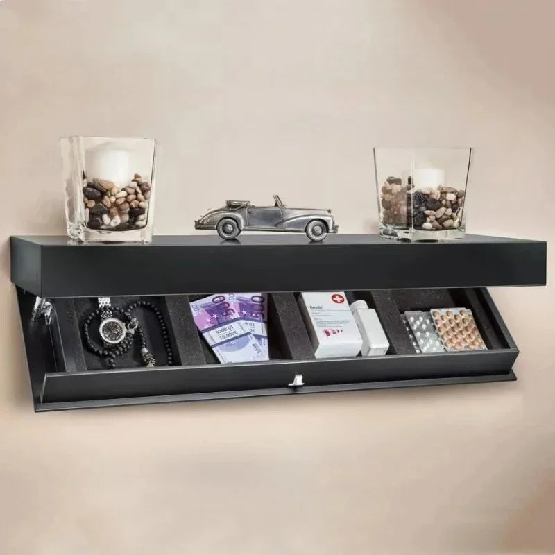 Modern Minimalist Wall-Mounted Wine Rack with Hidden Storage – Sleek Secret Compartment Shelf for Smart, Stylish Living
