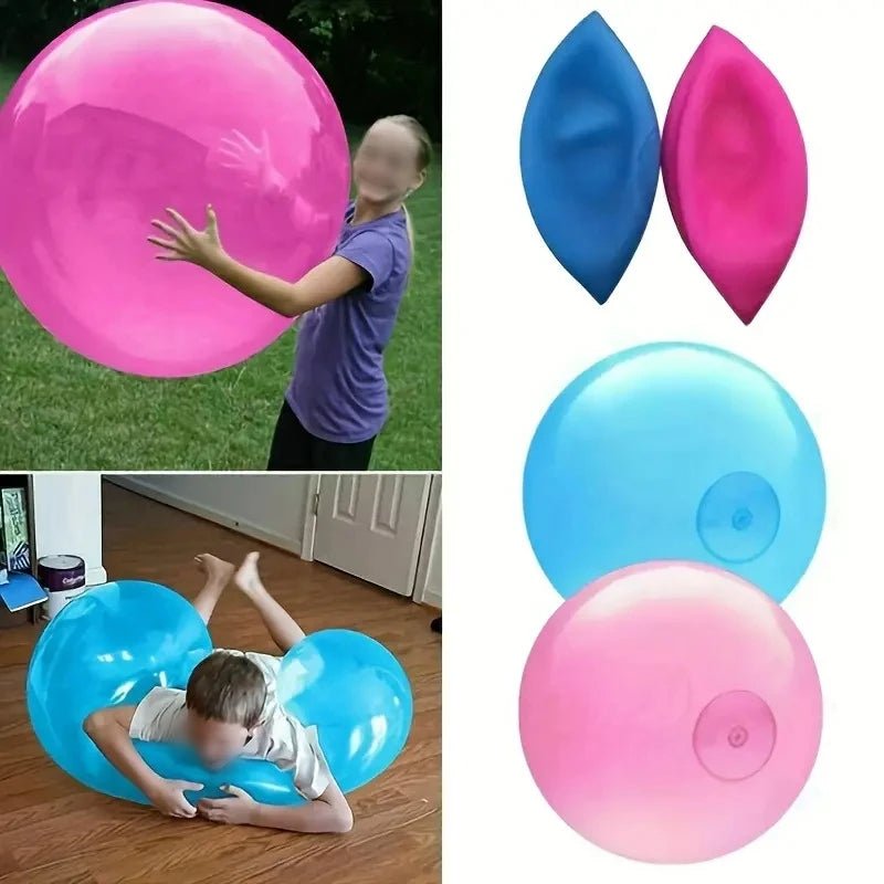 Large Water-Filled Bouncy Ball - Transparent 130x40cm Outdoor Toy for Kids - Birthday Fun, Splash Play & Non-Leak Design